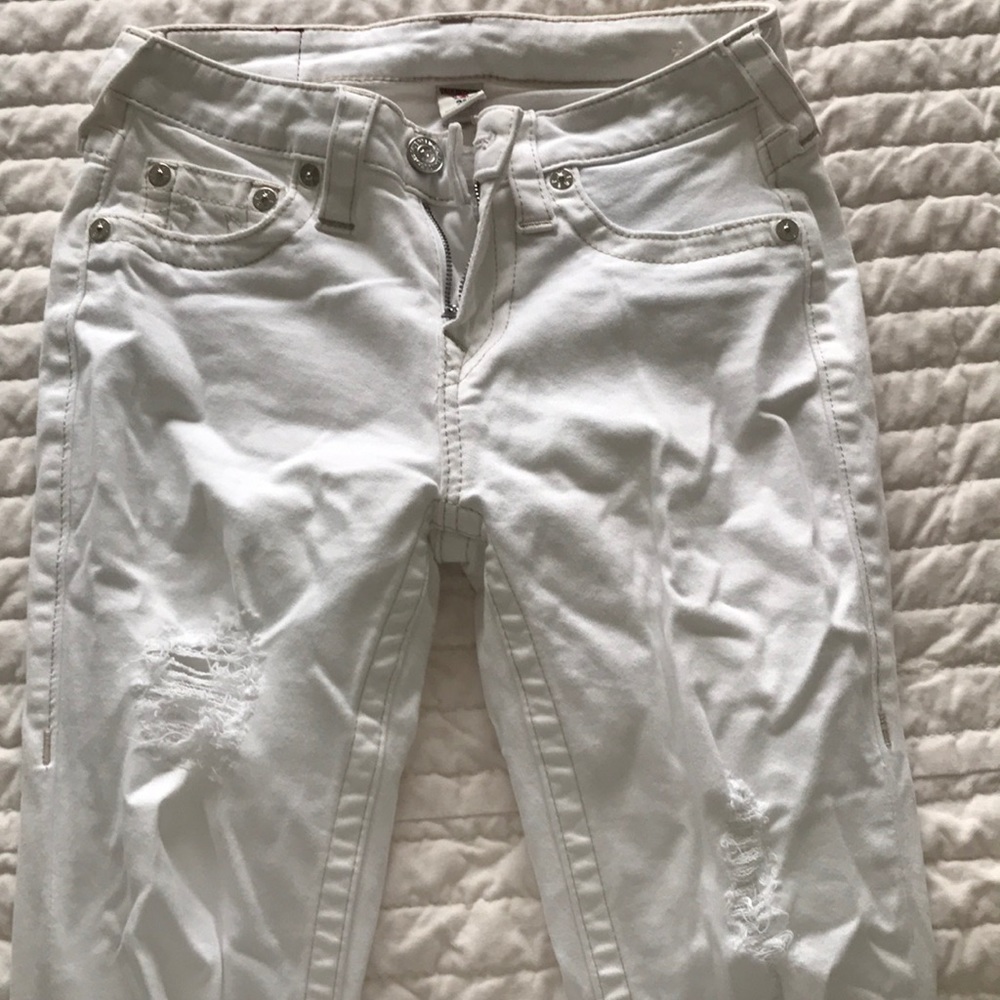 True Religion white ripped jeans! Never worn